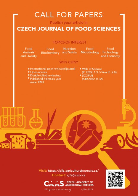 Czech Journal of Food Sciences  - Call for Papers